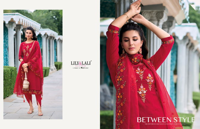 Masoom By Lily And Lali Jacquard Viscose Silk Kurti With Bottom Dupatta Wholesale Online